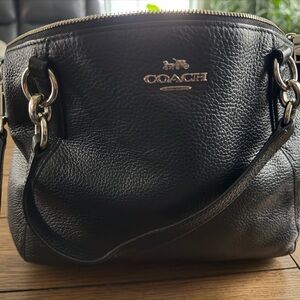 Authentic Coach Pebbled Black Leather Shoulder Bag